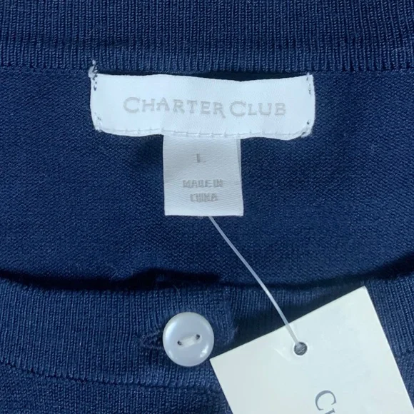 CHARTER CLUB: NWT Women's Striped Red, White, Blue Cardigan - Size Large - Picture 7 of 9